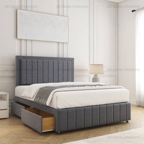 Plush velvet divan - velvet, base