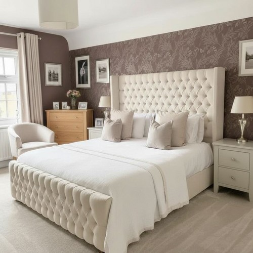 Wingback bed frame plush - wingback,