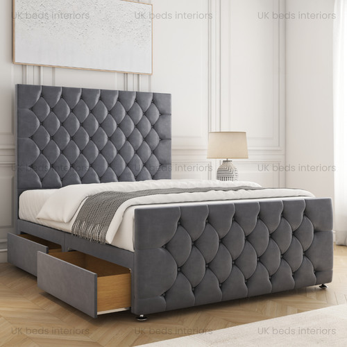 Plush velvet divan bed - plush, 54"
